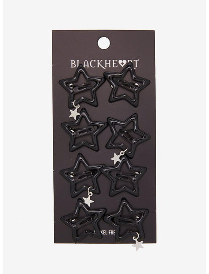 Blackheart Black Star Charm Hair Clip Set - US 1471