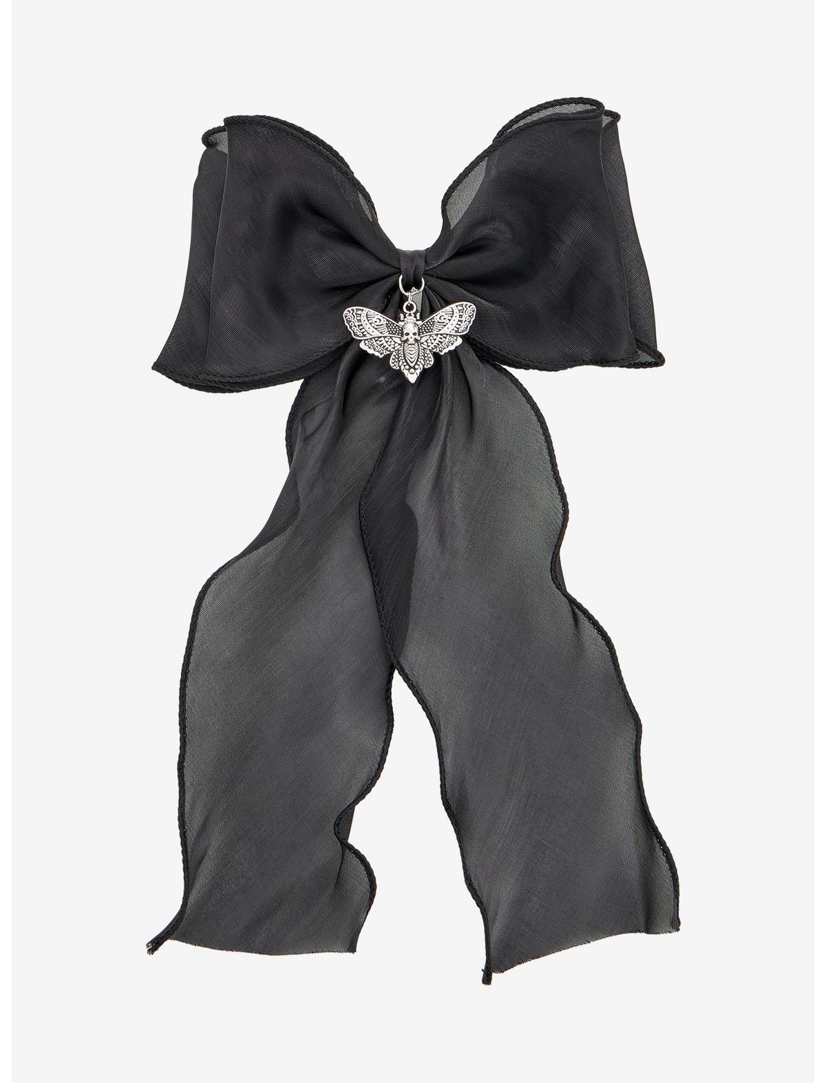 Blackheart Death Moth Chiffon Hair Bow - US 5286