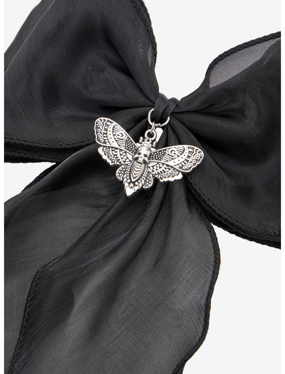 Blackheart Death Moth Chiffon Hair Bow - US 5286