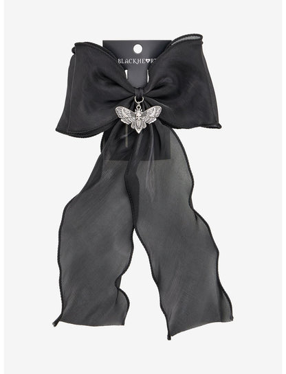 Blackheart Death Moth Chiffon Hair Bow - US 5286