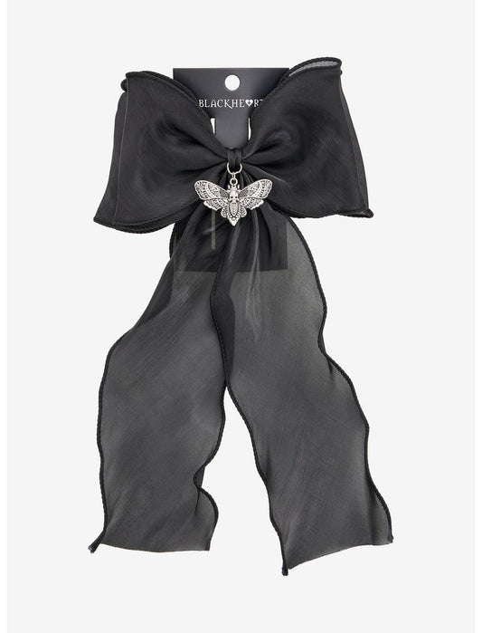 Blackheart Death Moth Chiffon Hair Bow - US 5286