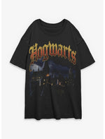 Harry Potter Hogwarts Castle At Night Girls Oversized T-Shirt - US 1814