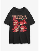 Dungeons & Dragons Cute Dragons Girls Oversized T-Shirt - US 5160