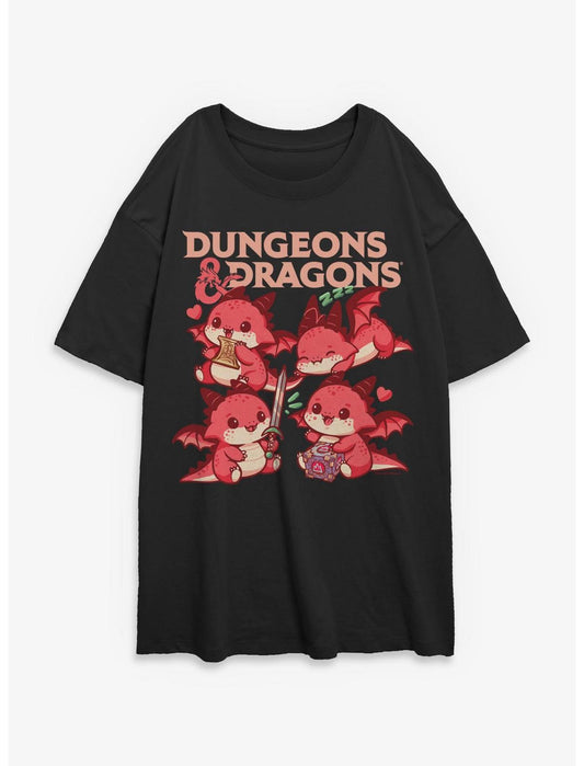 Dungeons & Dragons Cute Dragons Girls Oversized T-Shirt - US 5160