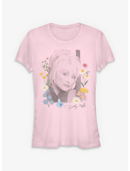 Dolly Parton Wildflowers Portrait Girls T-Shirt - US 1123