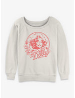 Dolly Parton Rope Circle Portrait Girls Slouchy Sweatshirt - US 3195