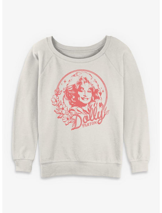 Dolly Parton Rope Circle Portrait Girls Slouchy Sweatshirt - US 3195