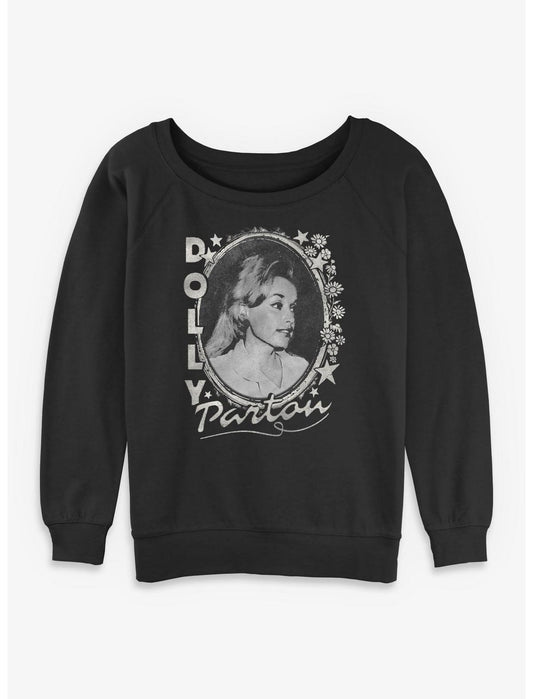 Dolly Parton Stars And Flowers Girls Slouchy Sweatshirt - US 4532