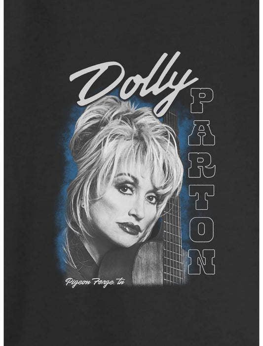 Dolly Parton Guitar Portrait Girls Slouchy Sweatshirt - US 9584