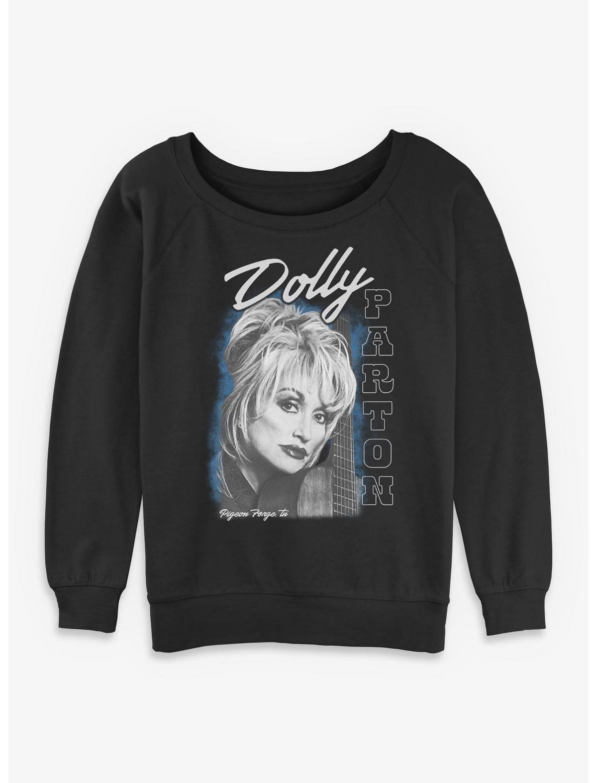 Dolly Parton Guitar Portrait Girls Slouchy Sweatshirt - US 9584