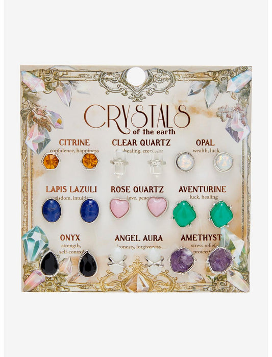 Faux Crystal Stud Earring Set - US 9741