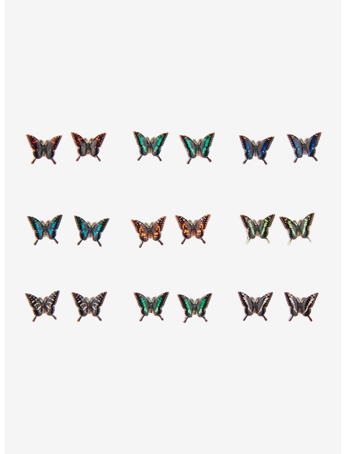 Cosmic Aura Gothic Butterflies Stud Earring Set - US 2538