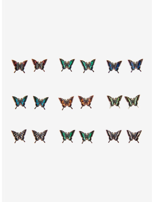 Cosmic Aura Gothic Butterflies Stud Earring Set - US 2538
