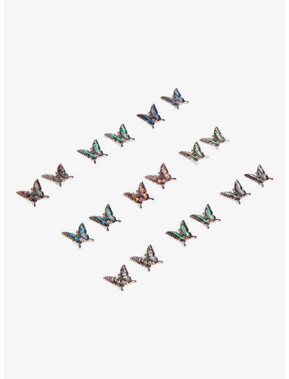 Cosmic Aura Gothic Butterflies Stud Earring Set - US 2538