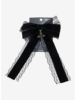 Cosmic Aura Black Lace Cross Hair Bow - US 6866