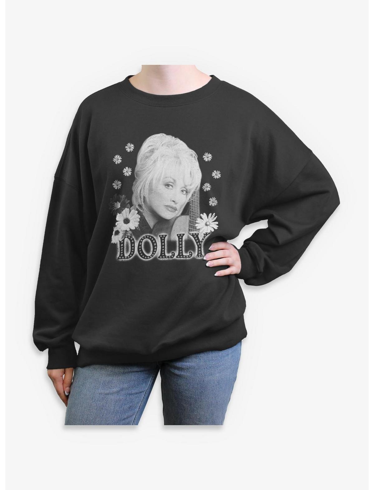 Dolly Parton Flowers Girls Oversized Sweatshirt - US 1662
