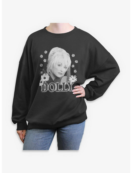 Dolly Parton Flowers Girls Oversized Sweatshirt - US 1662