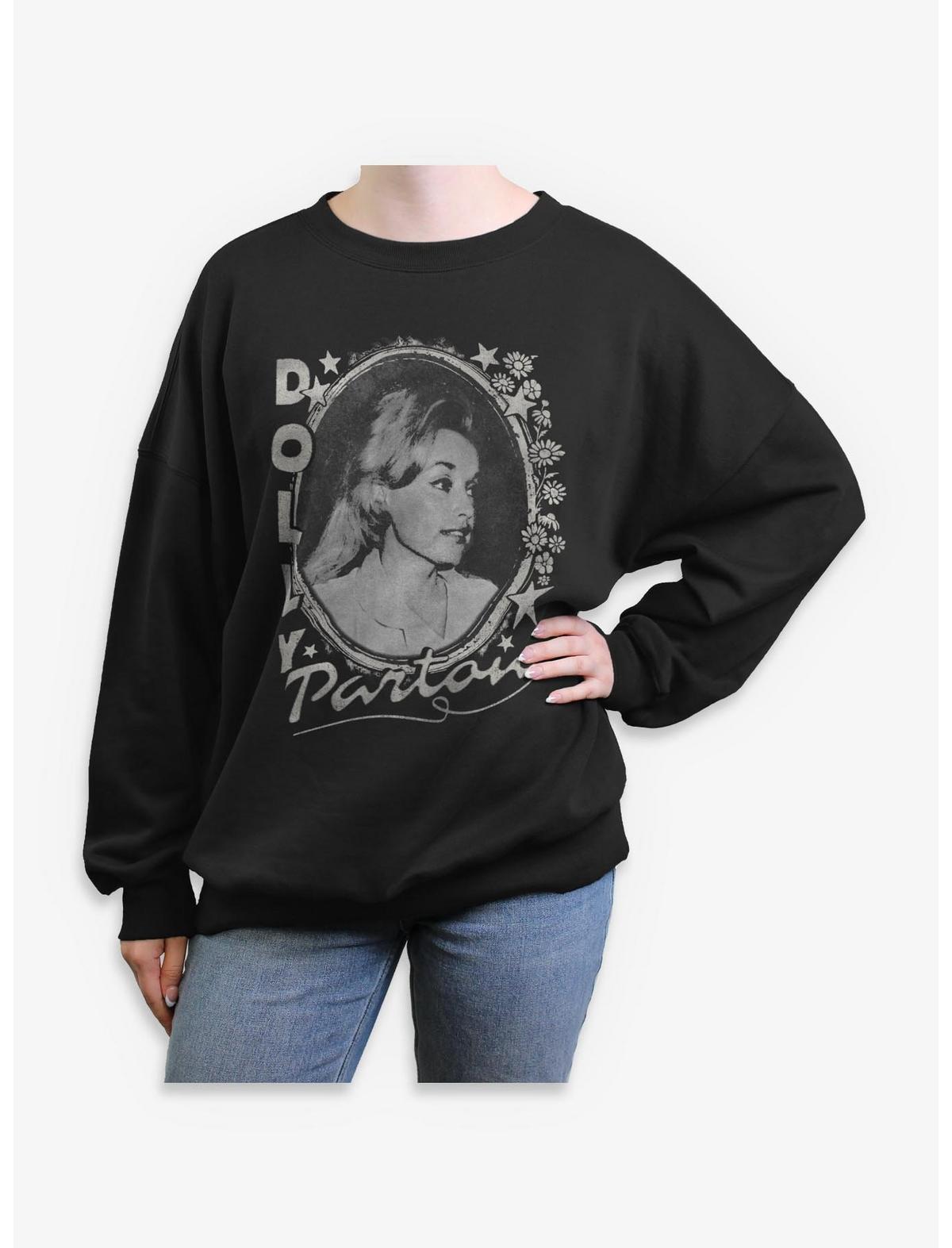 Dolly Parton Stars And Flowers Girls Oversized Sweatshirt - US 6093