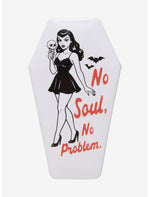 Goth Girl No Soul Coffin Button - US 7787