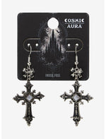 Cosmic Aura Gothic Cross Ribbon Earrings - US 6773