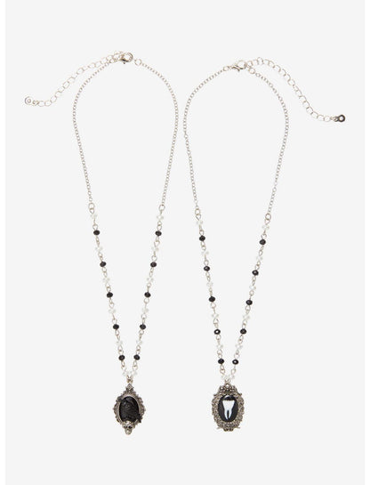 Cosmic Aura Tooth Raven Best Friend Necklace Set - US 6585