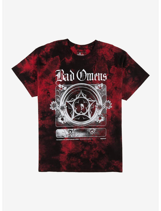 Bad Omens Floral Red Wash T-Shirt - US 9495