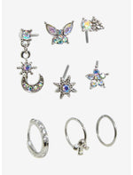 20G Steel Celestial Flower Bling Nose Stud & Hoop 9 Pack - US 0801