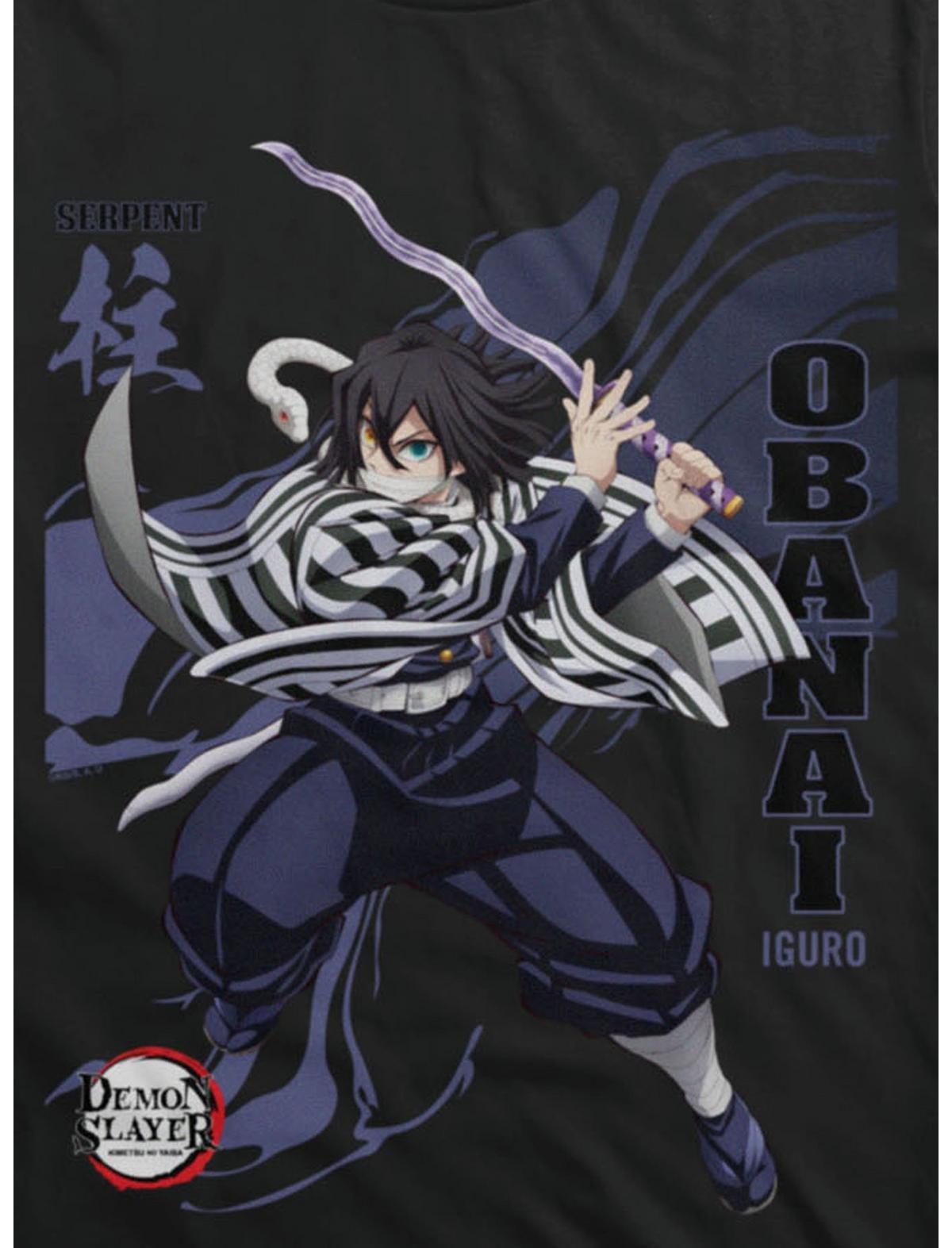 Demon Slayer Infinity Castle Obanai Serpent Wave T-Shirt - US 7650
