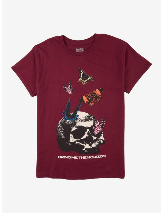Bring Me The Horizon Butterfly Skull T-Shirt - US 3845