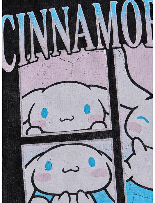 Cinnamoroll Grid Print Dark Wash T-Shirt - US 4378