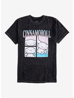 Cinnamoroll Grid Print Dark Wash T-Shirt - US 4378