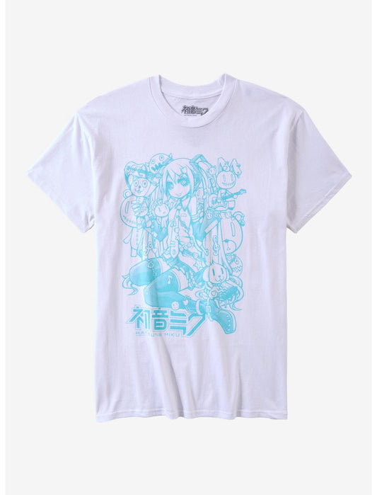 Hatsune Miku Blue Outline T-Shirt - US 7127