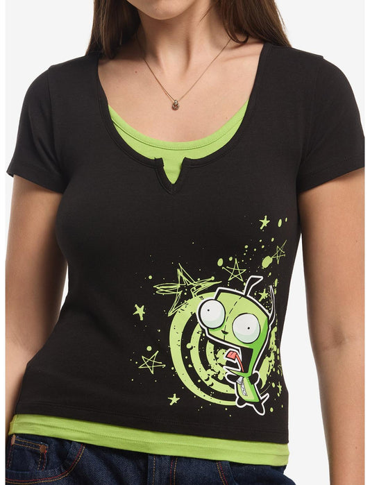 Invader Zim GIR Stars Girls Twofer Top - US 7721