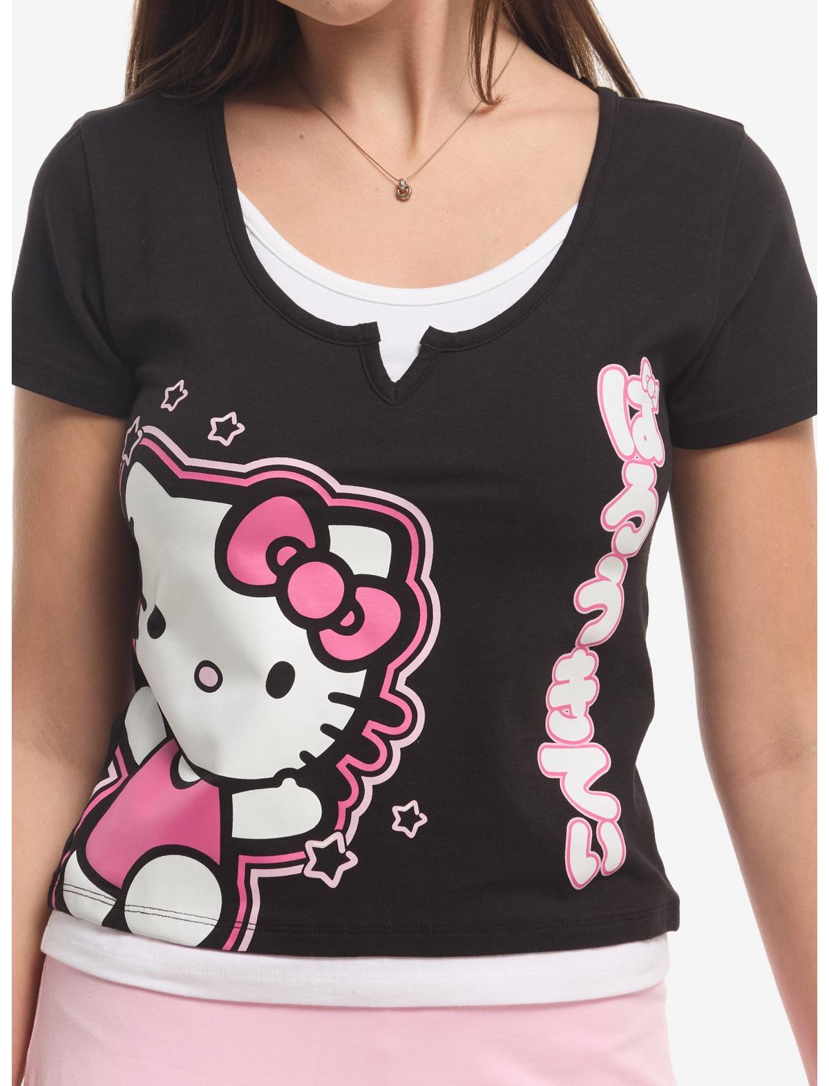 Hello Kitty Notched Layered Girls Top - US 3329
