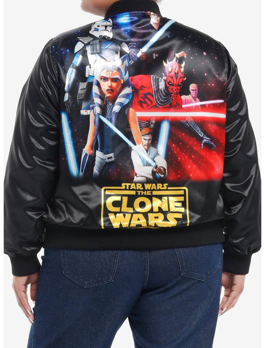 Her Universe Star Wars: The Clone Wars Group Girls Bomber Jacket Plus Size - US 0577