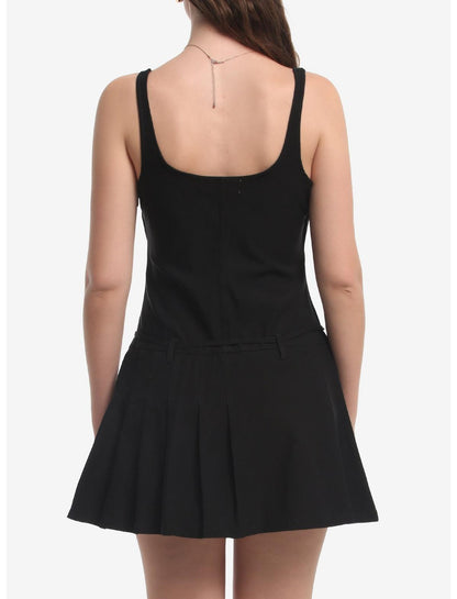 Black Waist Tie Skort Dress - US 5311