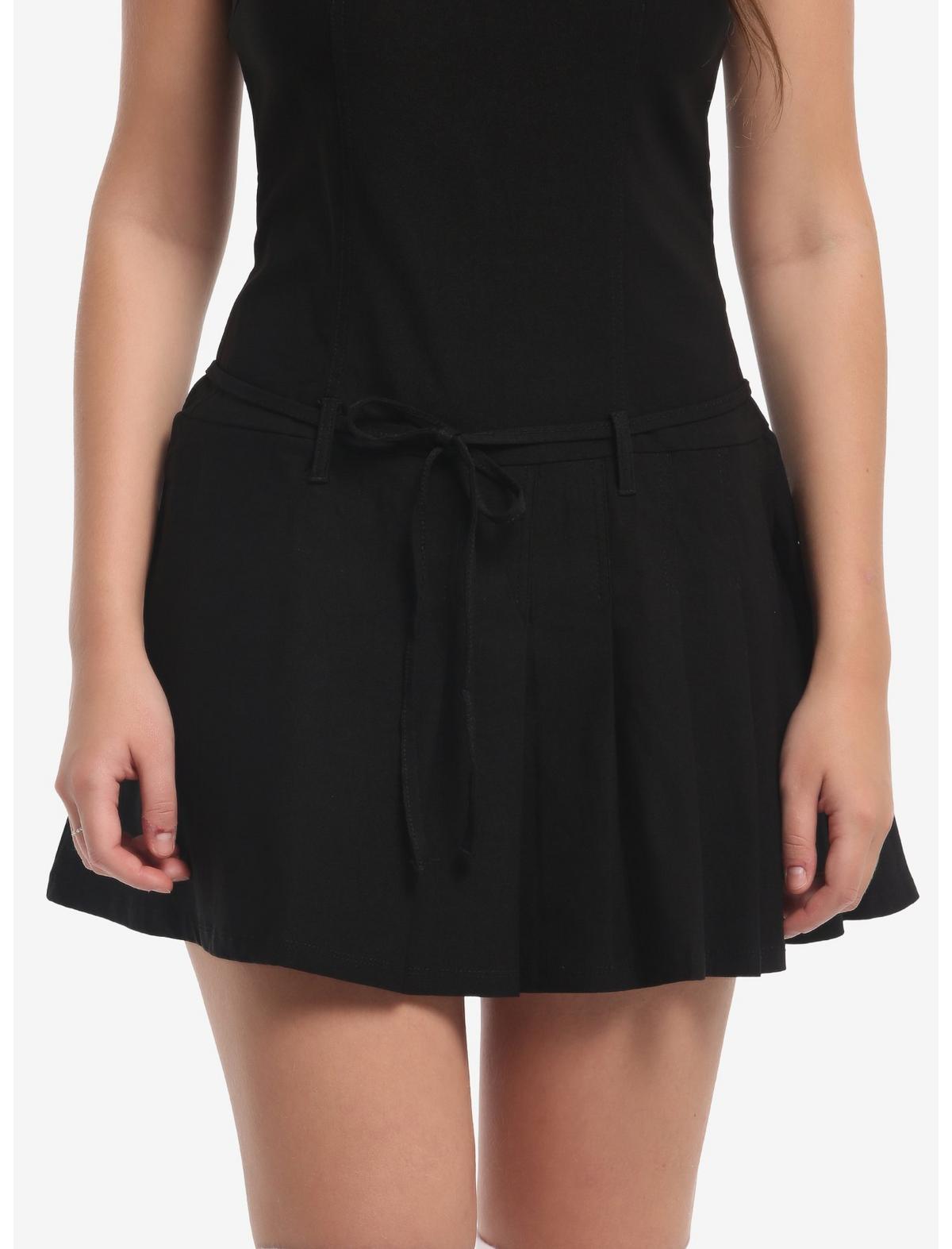 Black Waist Tie Skort Dress - US 5311