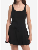 Black Waist Tie Skort Dress - US 5311