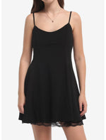 Black Lace Trim Cami Dress - US 9271
