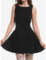 Black Side Ruffle Tank Dress - US 2379