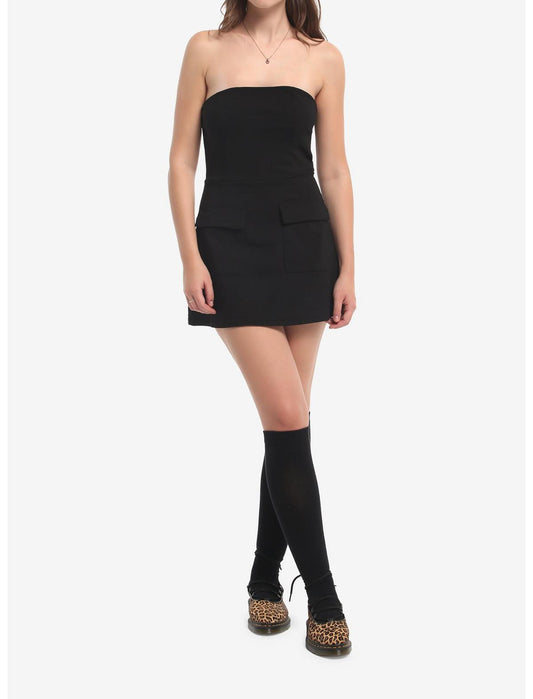 Black Skort Strapless Dress - US 6690