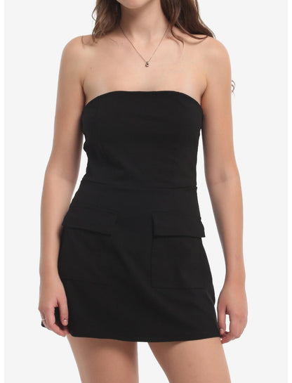 Black Skort Strapless Dress - US 6690