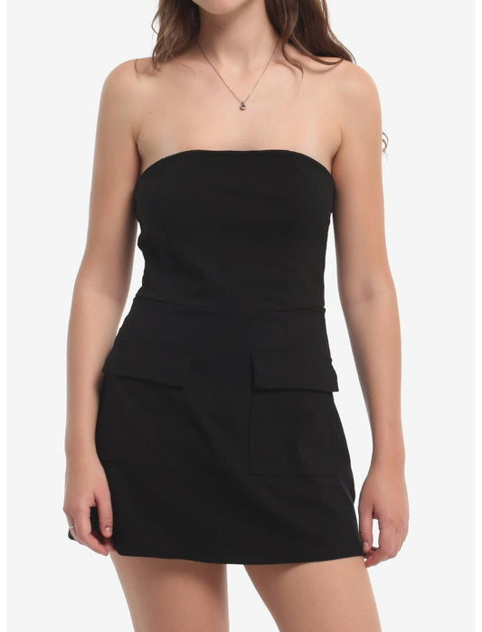 Black Skort Strapless Dress - US 6690