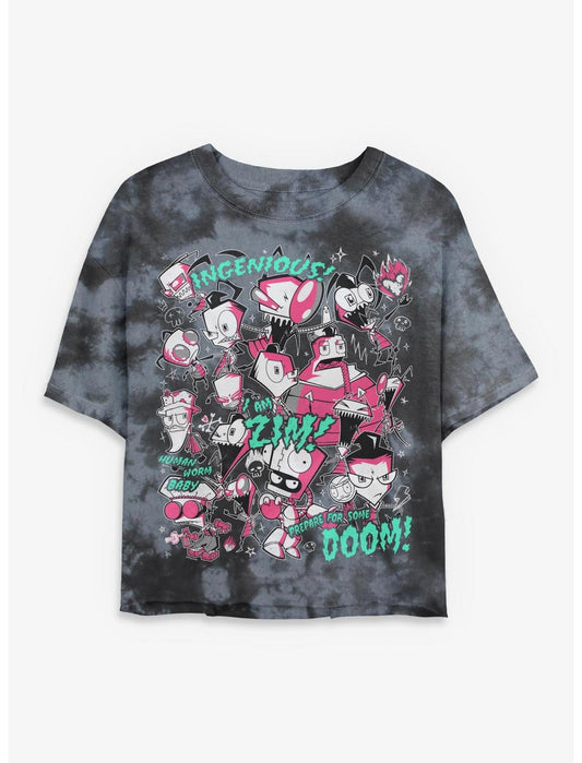 Invader ZIM I Am Zim Girls Tie-Dye Crop T-Shirt Hot Topic Exclusive - US 3598
